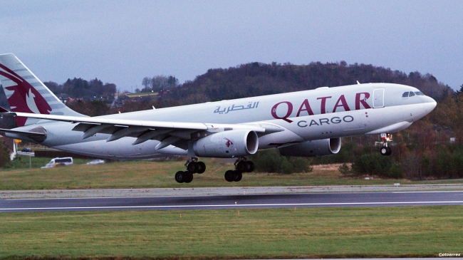 Qatar Airways Cargo Airbus A 330F at Stavanger Airport Norway (©otoerres)